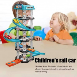 Дитячий гоночний вагон, іграшковий трек парковка Childrens Rail Car MH2003, 62pcs (48)