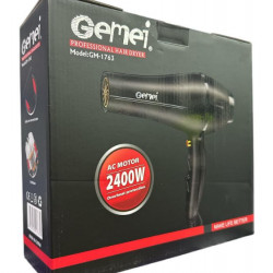 Фен для волосся GEMEI GM1763 2400Вт (Чорний) 