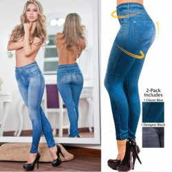 Жіночі джинси, що коректують, джинси Джеггінси Slim n Lift Caresse jeans для будь-якого типу фігури. XXL Синій (200)