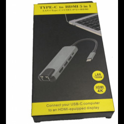 Hub для Макбука та інших ноутбуків Type C to HDTV 5в1