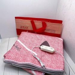 Електропростирадло із сумкою electric blanket 150*180 серця на червоному тлі