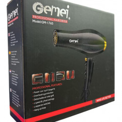 Фен для волосся GEMEI GM1765 2800Вт (Чорний)