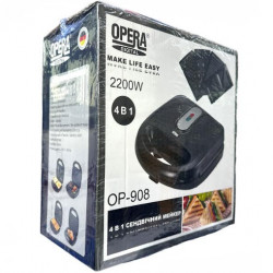 Мультимейкер (Вафельниця) SandwichMaker Opera OP908 4в1 (2200Вт) (Тільки Ящик!) (6шт)