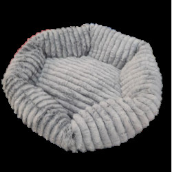 Лежанка для кішки, собаки Pet Choice штучне хутро, текстиль 45×40 см сірий, червоний