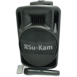 Портативна колонка Su-Kam BT 100D + 1 мікрофон 12v\220v (1)