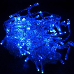 Гірлянда вулиця 100LED (RD7098) 10метрів (Ø 3,3) (флеш) (контроль 220V)+подовження Провід-Білий, Колір ламп-Синій 