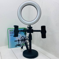 Кільцева Led-лампа Ring Light 16 сантиметра на круглому штативі з 2 тримачами 