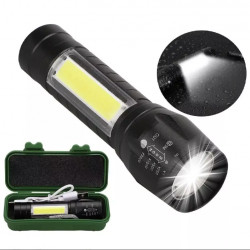Ліхтар ручний акумуляторний світлодіодний Bailong BL-511 COB usb micro charg/ Чорний BR000062