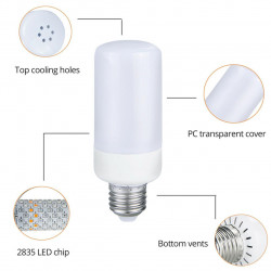 Лампа світлодіодна декоративна з LED ефектом полум я у формі кукурудзи.