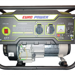 Генератор бензиновий Europower EP4900DX (3,8-4KVA) (Ручний пуск) (Бак-10л) (Ніжки)