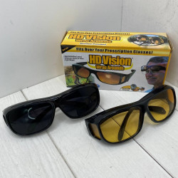 Антивідблиски окуляри HD vision Glasses 2 в1 набір з 2х очок (200)