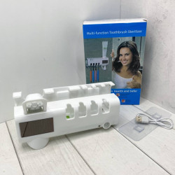 Стерилізатор для зубних щіток на 4 секції з дозатором Multi-function Toothbrush Sterilizer