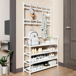 Вішалка для підлоги 5*80 New simple floor clothes rack з полицями і гачками (18)