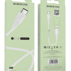 Кабель Type-C BOROFONE BX18 (L=1M) (чорний) (розпакований) (648шт)