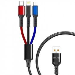 Шнур для мобільного CL 971 AWEI 3 in1 Lightning Micro + IP 