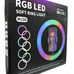 Кільцева LED лампа MJ30 RGB із тримачем для телефону 30см із живленням від USB (20шт)