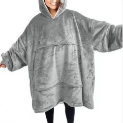 Плед-толстовка з капюшоном Huggle Hoodie-2 (сірий) (40)