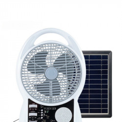 Вентилятор портативний (N288) (8", радіо, сонце. пан., 2 LED лампи, 2 швидкості, 6Вт, Bluetooth, USB, 3.2V/5500 мАг) // [309] (6 шт/ящ)