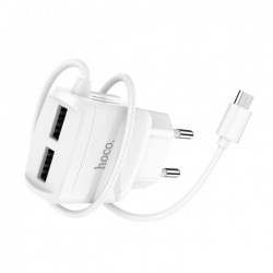 Адаптер HOCO USB CHARGER DOUBLE + MICRO CABLE C 59A 