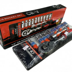 Набір торцевих головок біт з тріскачкою 1/2” Хром Wrench Set CRV 12шт. / JC 8039 (20шт)