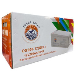 Гелевий акумулятор Opera Solar OS200-12 (6-FM-200 10HR GEL) 12В 200Ah (45кг) (1шт)