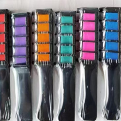 Набір крейда для волосся 6 шт Hair chalk Різнокольорові барвники гребінець для дітей та дорослих