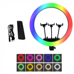 Кільцева LED лампа RGB MJ18 (45 сантиметрів) (3 кріплення) (пульт) (сумка) 
