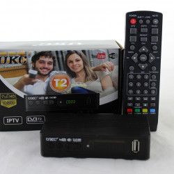 Тюнер DVB-T2 0967 з підтримкою wi-fi адаптера 5-12v (з екраном) 