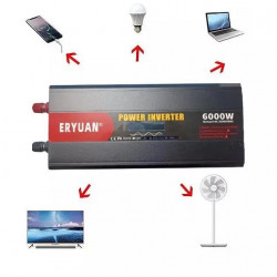 Перетворювач напруги з 12V→220V 6000W ЧИСТИЙ СИНУС LCD [18] (4 шт./ясть)