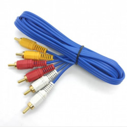 Кабель для ТВ (BLUE) 3RCA-3RCA 1,5м / 1046-5 (Замовлення від упаковки=50шт) (500шт)