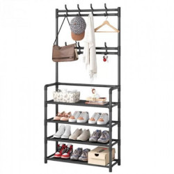 Вішалка для підлоги для одягу з підставкою для взуття New simple floor clothes rack (60х29.5х151 санти