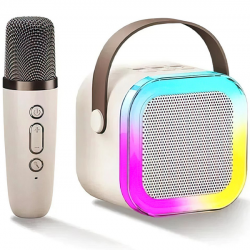 Портативная колонка с караоке микрофоном и RGB подсветкой (RD-1212)