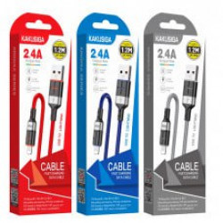 Кабель MicroUSB KAKUSIGA KSC-696 Singhui Series (алюміній плетений) 1,2 м 2,4 A