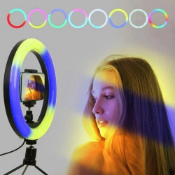 Лампа кільцева RGB 3D 26 
