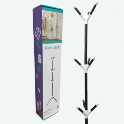 Вішалка для підлоги чорна розбірна вішалка для одягу Coat Rack 12 гачків BR00053