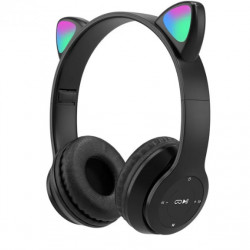 Бездротові навушники «котячі вуха» з мікрофоном, Bluetooth-навушники Cat Ear P47 Чорні